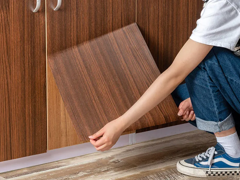 stick floor tiles kitchen