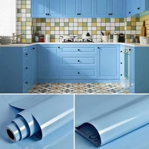 blue self adhesive wallpaper