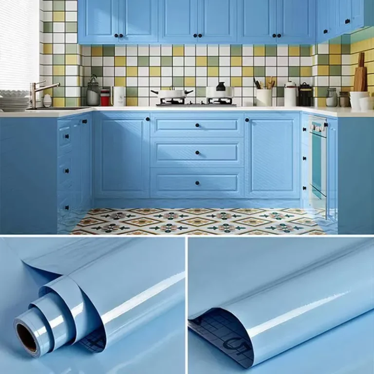 blue self adhesive wallpaper