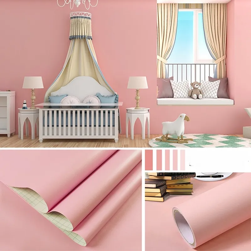 self-adhesive pink wallpaper