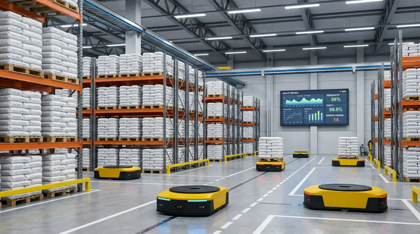 Automated PVC resin warehouse and quality control systems